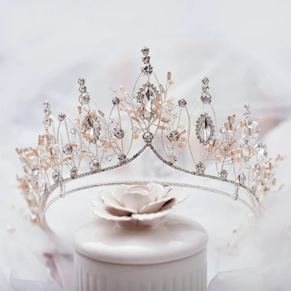 Chic / Beautiful Silver Tiara Earrings Bridal Jewelry 2019 Metal Crystal Rhinestone Bridal Hair Accessories