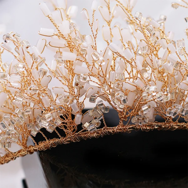 Luxe Doré Tiare 2019 Métal Cristal Perlage Accessoire Cheveux Mariage