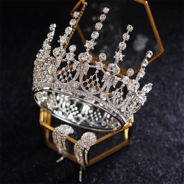Luxe Argenté Tiare Boucles D'Oreilles Accessorize 2019 Métal Faux Diamant Accessoire Cheveux Mariage