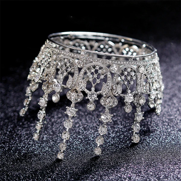 Luxe Argenté Tiare Boucles D'Oreilles Accessorize 2019 Métal Faux Diamant Accessoire Cheveux Mariage