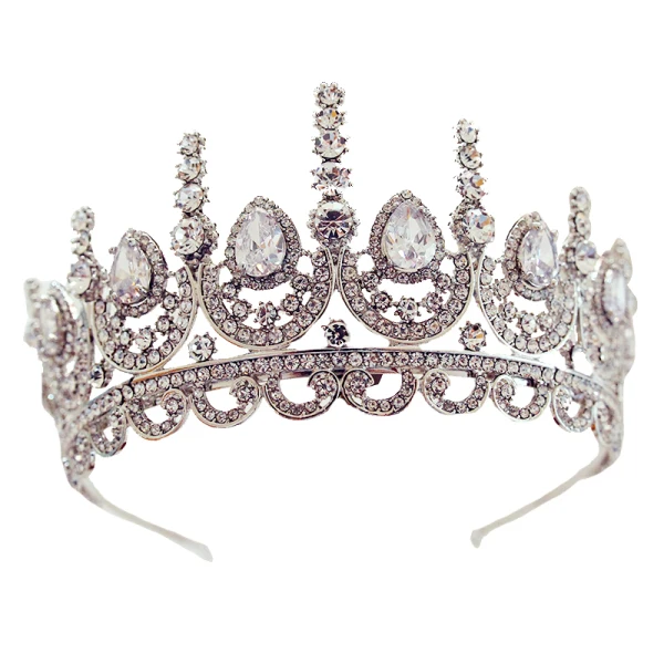 Luxury / Gorgeous Silver Tiara Necklace Earrings 2019 Metal Rhinestone Bridal Jewelry Accessories