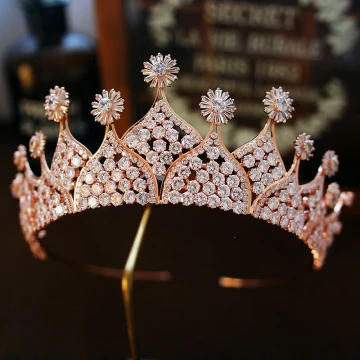 Luxe Doré Faux Diamant Tiare 2019 Métal Accessoire Cheveux Mariage