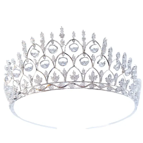 Luksus Sølv Rhinestone Tiara 2019 Metall Har Tilbehor