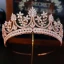 Lyx Guld Rhinestone Tiara Tillbehör 2019 Metall Brud Huvudbonad
