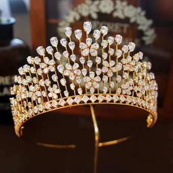 Classique Doré Tiare 2019 Métal Faux Diamant Accessoire Cheveux Mariage