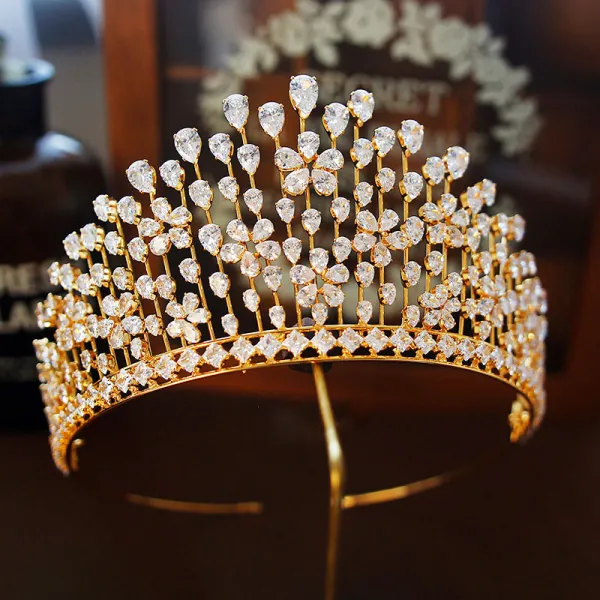 Classic Gold Tiara 2019 Metal Rhinestone Bridal Hair Accessories