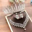 Luxe Argenté Tiare Un Collier Boucles D'Oreilles Accessorize 2019 Métal Faux Diamant Perlage Cristal Perle Bijoux Mariage
