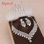 Luxe Argenté Tiare Un Collier Boucles D'Oreilles Accessorize 2019 Métal Faux Diamant Perlage Cristal Perle Bijoux Mariage