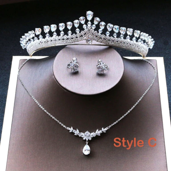 Modest / Simple Silver Bridal Jewelry 2019 Metal Tiara Earrings Headpieces Rhinestone Accessories