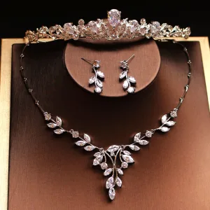Simple Argenté Bijoux Mariage 2019 Métal Faux Diamant Tiare Boucles D 039 Oreilles Un Collier Accessorize