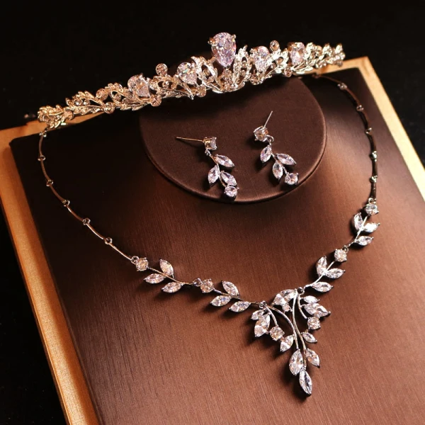 Modest / Simple Silver Bridal Jewelry 2019 Metal Rhinestone Tiara Earrings Necklace Accessories