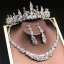 Affordable Silver Bridal Jewelry 2019 Metal Rhinestone Tiara Necklace Earrings Accessories