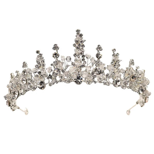 Affordable Silver Bridal Jewelry 2019 Metal Rhinestone Tiara Necklace Earrings Accessories