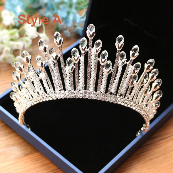 Snygga / Fina Silver Brud Huvudbonad 2019 Metall Rhinestone Beading Kristall Tiara Tillbehör