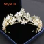 Snygga / Fina Silver Brud Huvudbonad 2019 Metall Rhinestone Beading Kristall Tiara Tillbehör