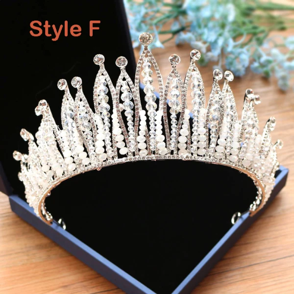 Snygga / Fina Silver Brud Huvudbonad 2019 Metall Rhinestone Beading Kristall Tiara Tillbehör