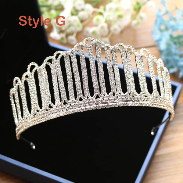 Snygga / Fina Silver Brud Huvudbonad 2019 Metall Rhinestone Beading Kristall Tiara Tillbehör