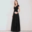Schlicht Schwarz Abendkleider 2019 A Linie One-Shoulder Ärmel Lange Rüschen Rückenfreies Festliche Kleider