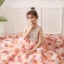 Fabulous Pearl Pink Flower Girl Dresses 2019 A-Line / Princess Scoop Neck Sleeveless Beading Pearl Flower Tulle Sweep Train Ruffle Wedding Party Dresses