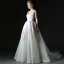 Modern / Fashion Ivory Wedding Dresses 2018 A-Line / Princess V-Neck Sleeveless Backless Ruffle Court Train