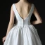 Modern / Fashion Ivory Wedding Dresses 2018 A-Line / Princess V-Neck Sleeveless Backless Ruffle Court Train