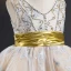 Best Champagne Flower Girl Dresses 2019 A-Line / Princess V-Neck Sleeveless Sash Appliques Lace Beading Knee-Length Ruffle Backless Wedding Party Dresses