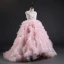 Fabulous Candy Pink Flower Girl Dresses 2019 Ball Gown Scoop Neck Sleeveless Feather Appliques Lace Flower Pearl Court Train Pleated Wedding Party Dresses