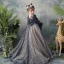 Elegant Navy Blue See-through Flower Girl Dresses 2019 A-Line / Princess Scoop Neck Long Sleeve Feather Sequins Pearl Beading Bow Sash Sweep Train Ruffle Backless Wedding Party Dresses