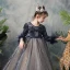 Elegant Navy Blue See-through Flower Girl Dresses 2019 A-Line / Princess Scoop Neck Long Sleeve Feather Sequins Pearl Beading Bow Sash Sweep Train Ruffle Backless Wedding Party Dresses