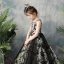 Chic / Beautiful Black Flower Girl Dresses 2019 A-Line / Princess Scoop Neck Sleeveless Embroidered Flower Ankle Length Ruffle Wedding Party Dresses
