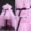 High Low Candy Pink Flower Girl Dresses 2019 A-Line / Princess Square Neckline Sleeveless Sash Cascading Ruffles Wedding Party Dresses