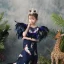 Stunning Navy Blue Flower Girl Dresses 2019 Trumpet / Mermaid Scoop Neck Sleeveless Feather Beading Embroidered Sweep Train Wedding Party Dresses