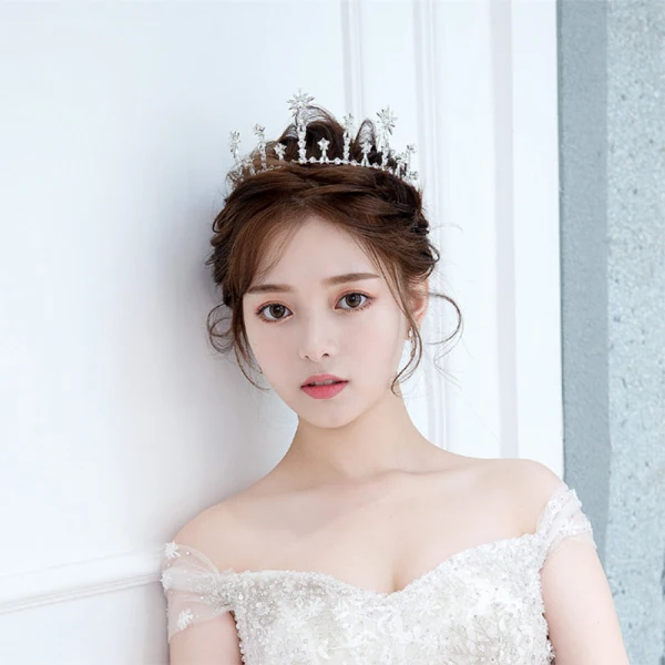 Luksus Sølv Tiara 2019 Metall Zirkon Rhinestone Har Tilbehor
