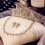 Fine Sølv Brudesmykker 2019 Metall Rhinestone Tiara Halskjede Øredobber Tilbehør