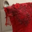 Affordable Quinceañera Burgundy Prom Dresses 2019 A-Line / Princess Crossed Straps Off-The-Shoulder Short Sleeve Beading Tassel Appliques Lace Floor-Length / Long Ruffle Backless