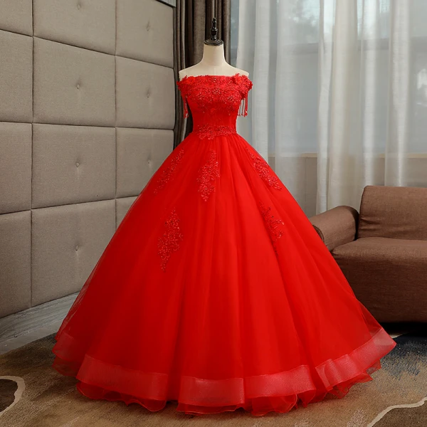 Affordable Quinceañera Burgundy Prom Dresses 2019 A-Line / Princess Crossed Straps Off-The-Shoulder Short Sleeve Beading Tassel Appliques Lace Floor-Length / Long Ruffle Backless