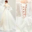 Abordable Champagne Robe De Mariée 2019 Princesse De l'épaule Bretelles Spaghetti Manches de cloche Dos Nu Appliques En Dentelle Perlage Train De Balayage Volants