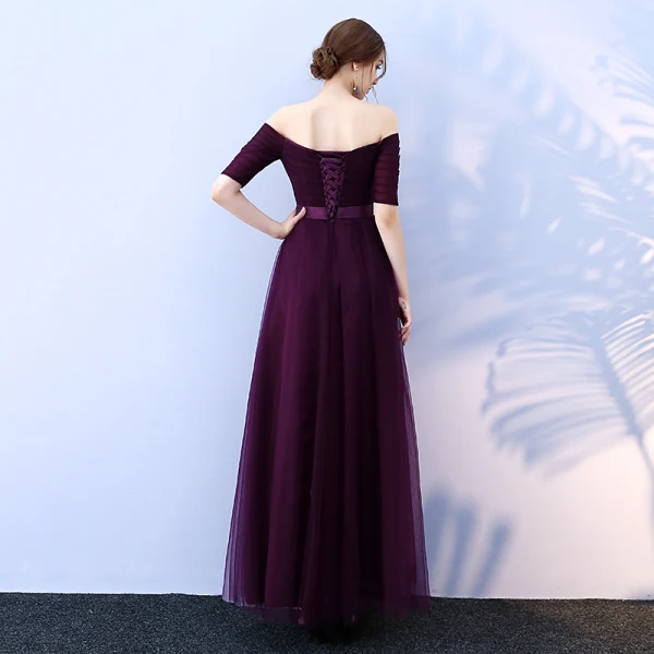 blue dress for baby girl Mismatched Grape Sexy Side Slit Mermaid Soft Satin Long Bridesmaid Dre