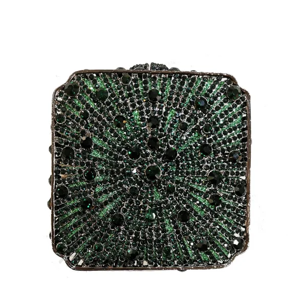 Unique Vert Foncé Paillettes Faux Diamant Soirée Métal Pochette 2022