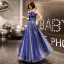 Ciel étoilé Bleu Roi Robe De Soirée 2019 Princesse Bretelles Spaghetti Sans Manches Glitter Tulle Longue Dos Nu Volants Robe De Ceremonie
