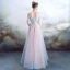 Elegant Sky Blue Pearl Pink Evening Dresses  2018 A-Line / Princess Spaghetti Straps Short Sleeve Appliques Lace Pearl Rhinestone Floor-Length / Long Ruffle Backless Formal Dresses
