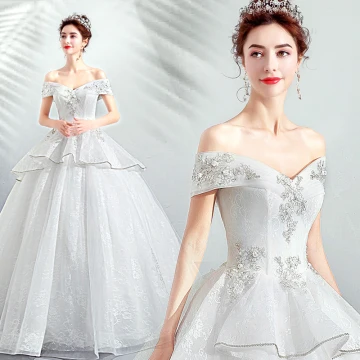Discount Ivory Wedding Dresses 2019 A Line Princess Off The Shoulder Short Sleeve Backless Appliques Lace Beading Floor Length Long Ruffle