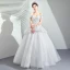 Discount Ivory Wedding Dresses 2019 A-Line / Princess Off-The-Shoulder Short Sleeve Backless Appliques Lace Beading Floor-Length / Long Ruffle