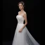 Glamour Ivoire Transparentes Robe De Mariée 2019 Trompette / Sirène Bustier Sans Manches Dos Nu Chapel Train Volants