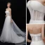 Glamour Ivoire Transparentes Robe De Mariée 2019 Trompette / Sirène Bustier Sans Manches Dos Nu Chapel Train Volants