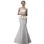 Schlicht Ivory / Creme Satin Brautkleider / Hochzeitskleider 2019 Meerjungfrau Bandeau Ärmellos Rückenfreies Lange Rüschen