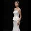 Schlicht Ivory / Creme Satin Brautkleider / Hochzeitskleider 2019 Meerjungfrau Bandeau Ärmellos Rückenfreies Lange Rüschen