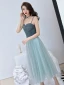 Affordable Ink Blue Homecoming Graduation Dresses 2019 A-Line / Princess Spaghetti Straps Sleeveless Tea-length Ruffle Backless Formal Dresses