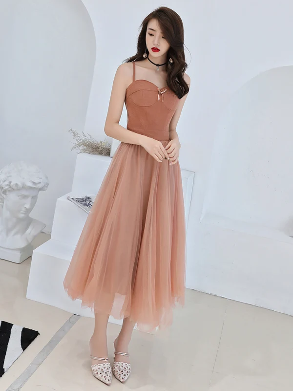 graduation dresses affordable A-Line High-Low Chiffon Graduation Dresses COCOMELODY CS0544, Vermilion