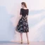 Chic / Belle Noire Robe De Soirée 2018 Princesse Encolure Dégagée Manches Courtes Étoile Ceinture Longue Volants Dos Nu Robe De Ceremonie